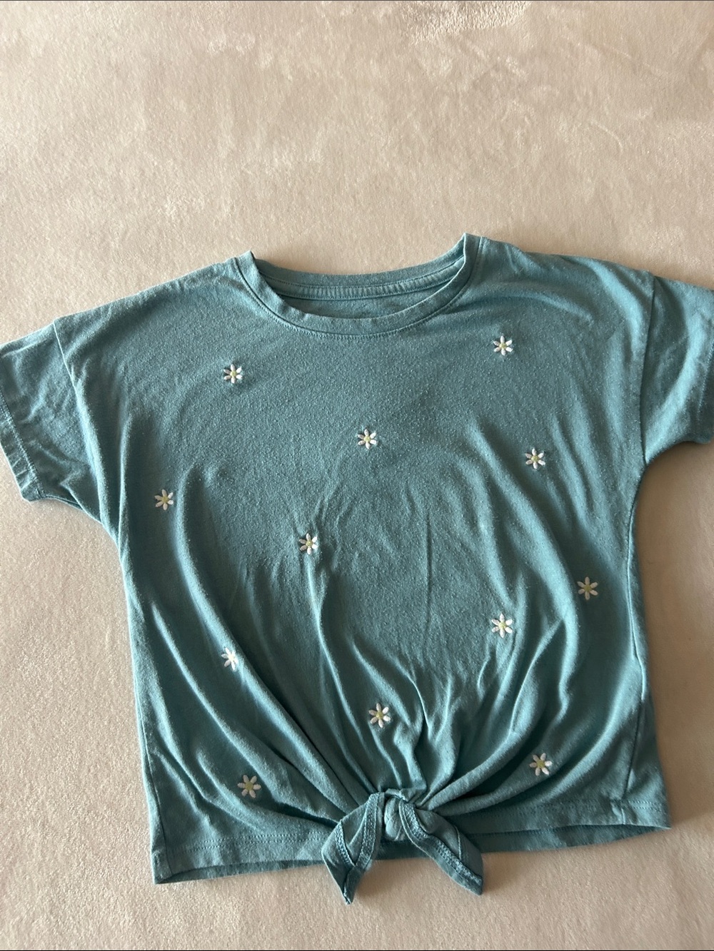 wonder nation Teal Tie-Front Daisy Tee